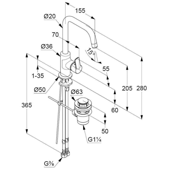 Kludi PURE&EASY Waschtisch-Einhandmischer