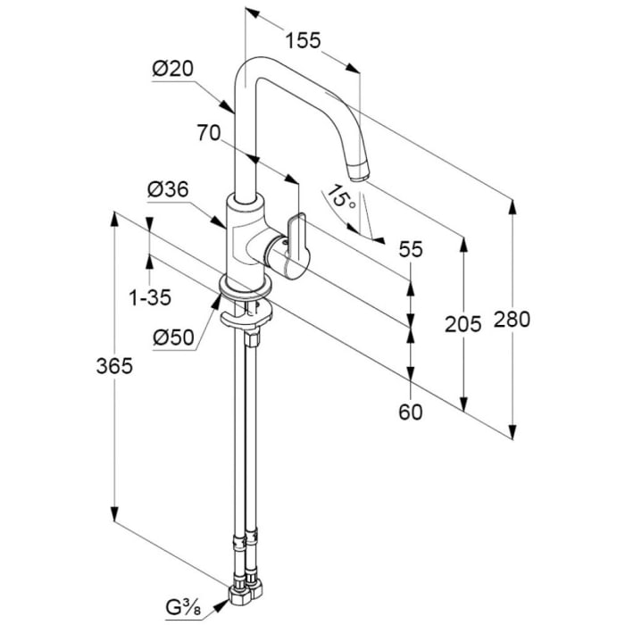 Kludi PURE&EASY Waschtisch-Einhandmischer