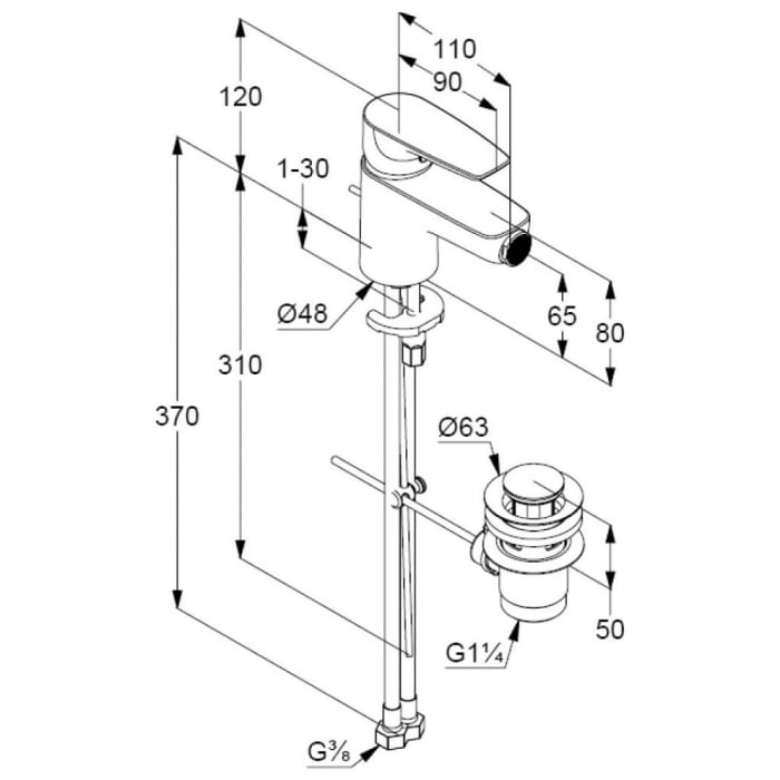 Kludi PURE&SOLID Bidet-Einhandmischer