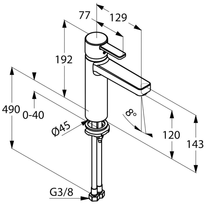Kludi ZENTA XXL Waschtisch-Einhandmischer