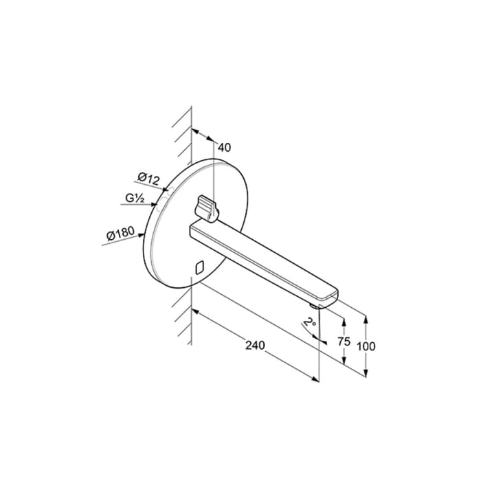 Kludi ZENTA E Unterputz-Elektronische-Waschtischarmatur, Ausladung 24 cm