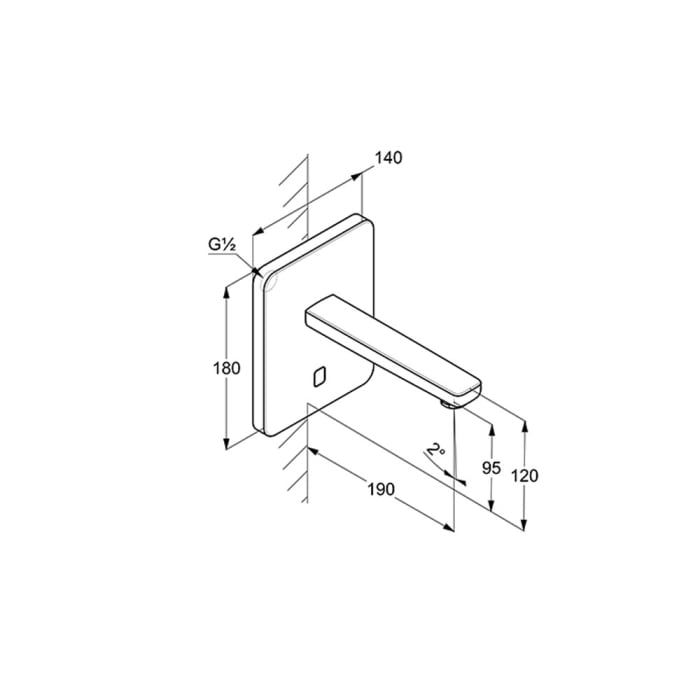 Kludi ZENTA E Unterputz-Elektronische-Waschtischarmatur, Ausladung 19 cm