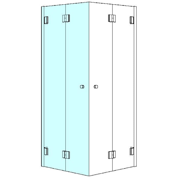 Koralle myDay Falteckdusche EFTS L, bodengleich, Sonderanfertigung