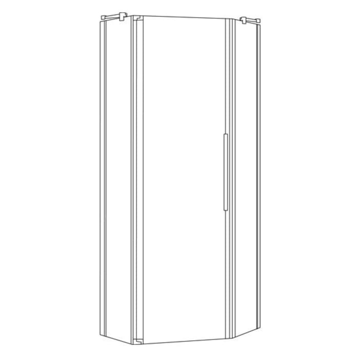 Koralle myDay Fünfeck Duschabtrennung FPFA 100 links