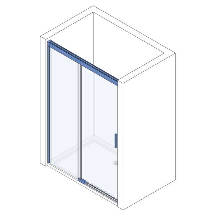 Koralle S600Plus Schiebetür in Nische Type DSN2 L, Festelement links, Sondermaß