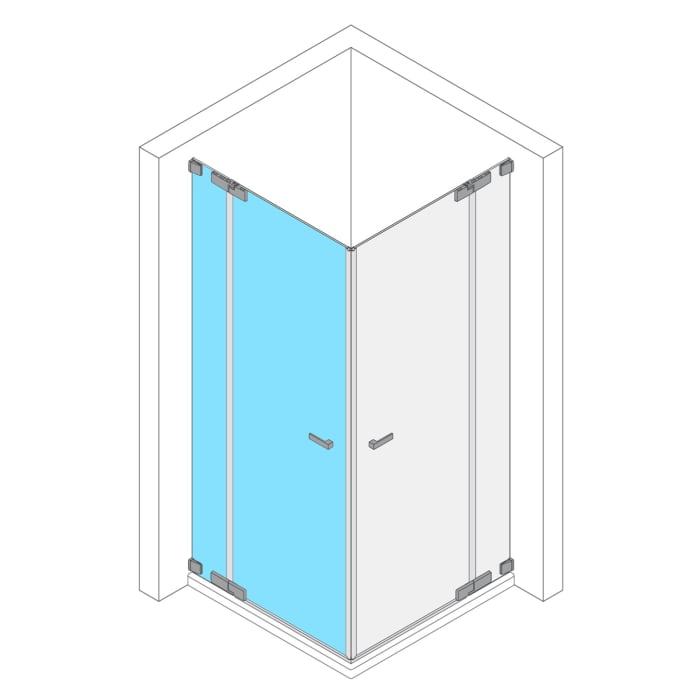 Koralle S800 Eckdusche Type EPFS L / EPFBOS L Breite 105-114,9 cm Seitenteil links, Sondermaß