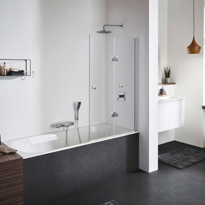 Koralle TwiggyPlus Falttür 2-teilig auf Badewanne 90 x 140 cm