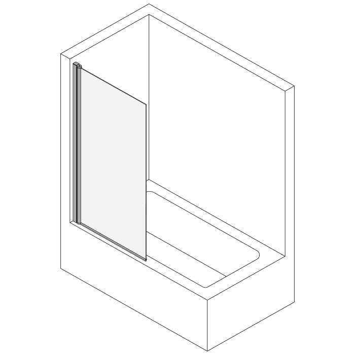 Koralle TwiggyPlus Pendeltür Wandanschlag auf Badewanne 80 x 140 cm