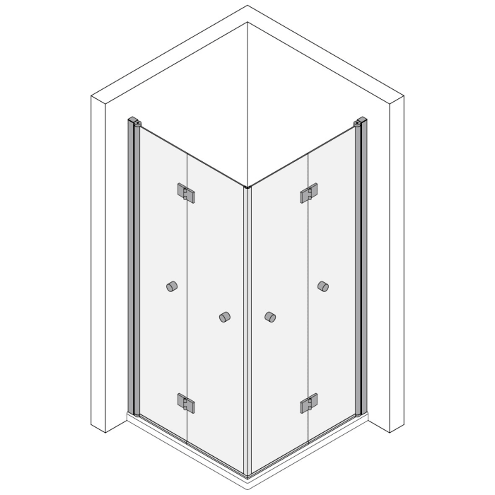 Koralle TwiggyPlus Eckfaltdusche 75 x 185 cm