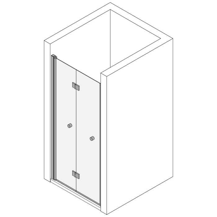 Koralle TwiggyPlus Falttür in Nische 75 x 185 cm