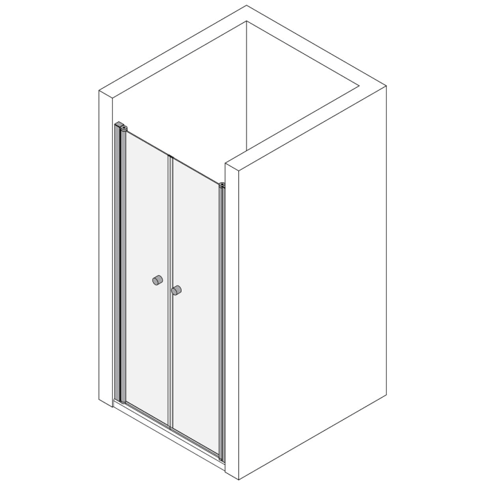 Koralle TwiggyPlus Pendeltür 2-teilig in Nische 80 x 200 cm