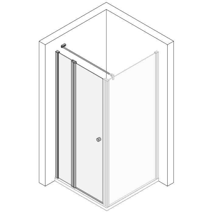 Koralle TwiggyPlus Pendeltür mit Festelement für Trennwand 80 x 185 cm