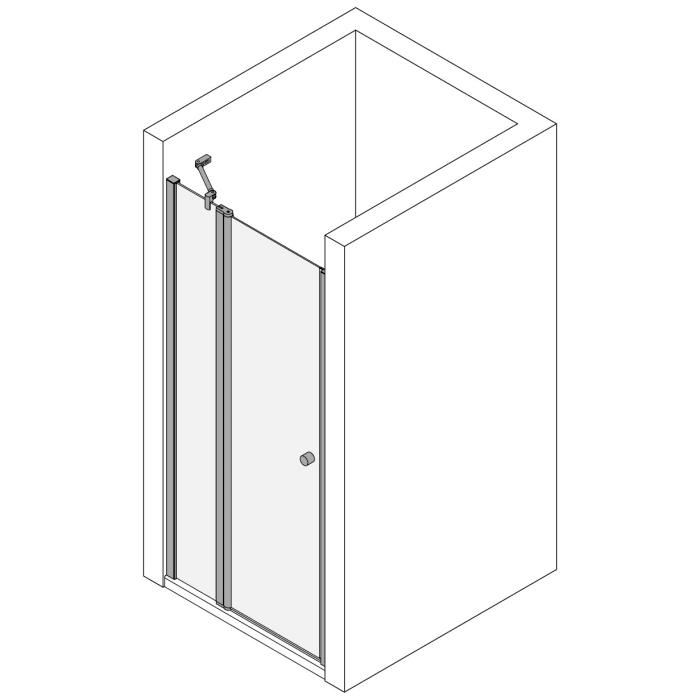 Koralle TwiggyPlus Pendeltür mit Festelement in Nische 100 x 200 cm