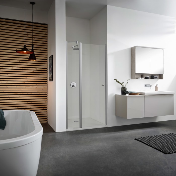 Koralle TwiggyPlus Pendeltür mit Festelement in Nische 80 x 200 cm