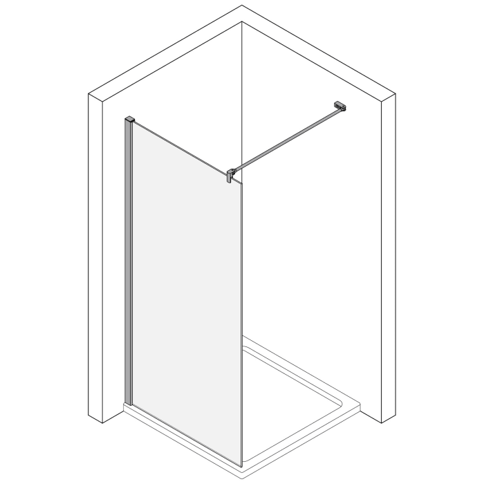 Koralle TwiggyPlus WalkIn Seitenwand freistehend 120 x 200 cm