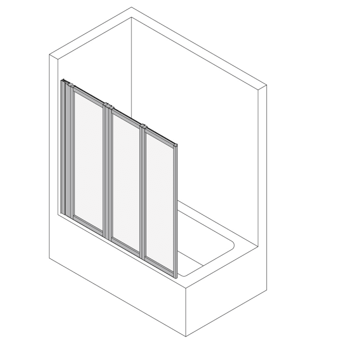 Koralle TwiggyTop DFTT Faltwand 3-teilig für Badewanne