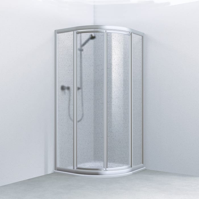 Koralle TwiggyTop VKPTT Pendeltür 2-teilig mit Festteilen, 100 x 185 cm, Radius 50 cm