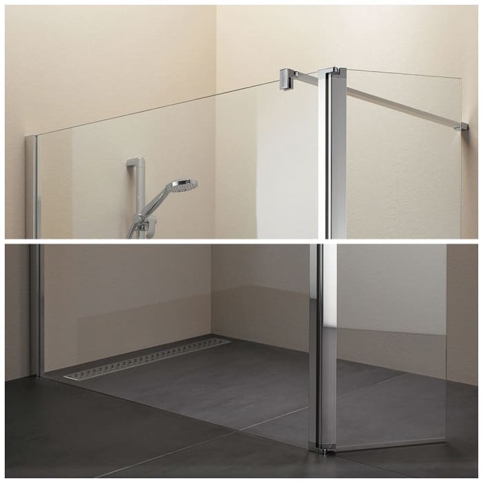 Koralle myDay Walk-In Trennwand mit Pendelelement 160 cm, links