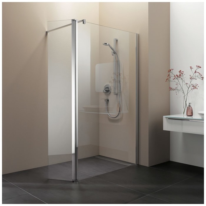 Koralle myDay Walk-In Trennwand mit Pendelelement 130 cm, rechts