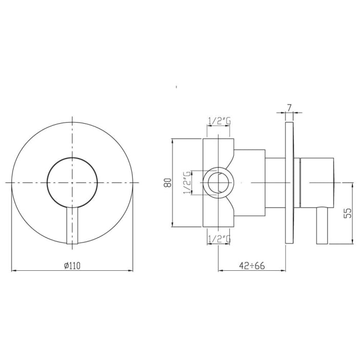 Kronenbach AQA 2.0 Unterputz-Fünfwegeumsteller