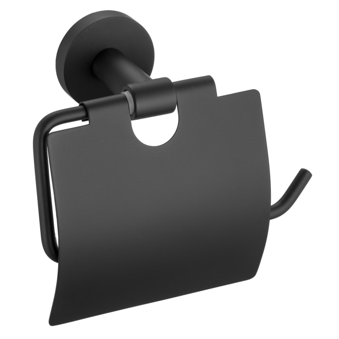 Kronenbach Lima 2.0 Black Papierhalter mit Deckel Öffnung rechts