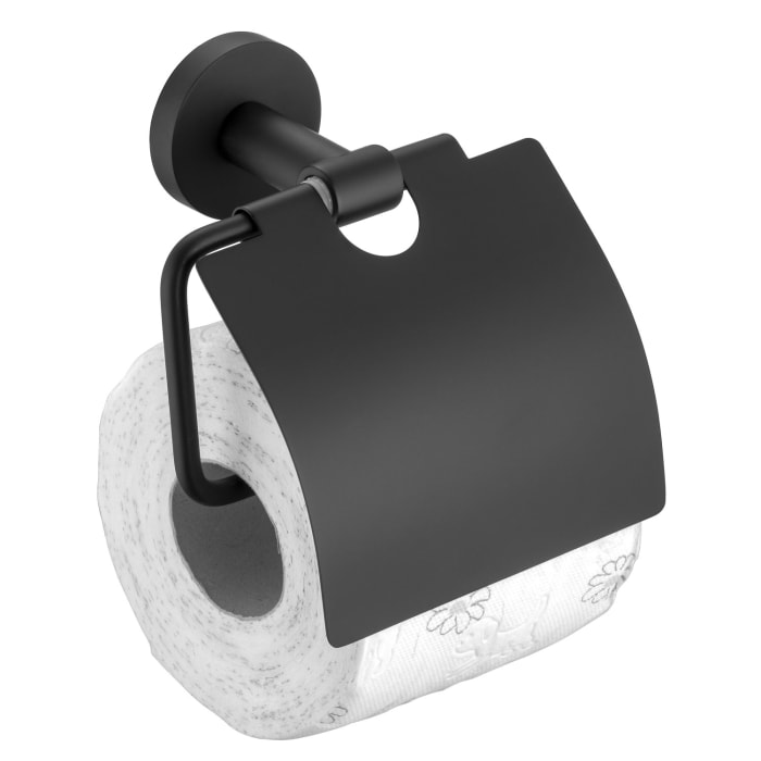 Kronenbach Lima 2.0 Black Papierhalter mit Deckel Öffnung rechts