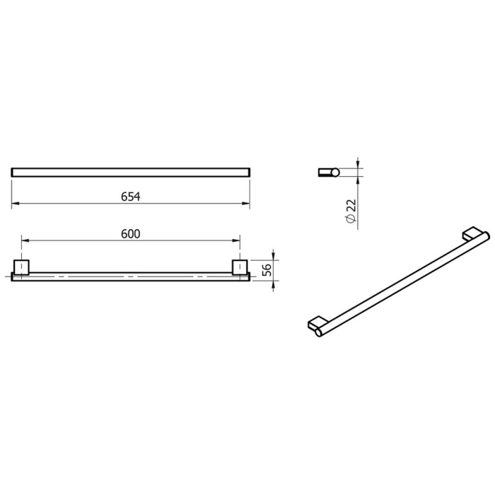 Kronenbach Plana 2.0 Badetuchhalter 60 cm