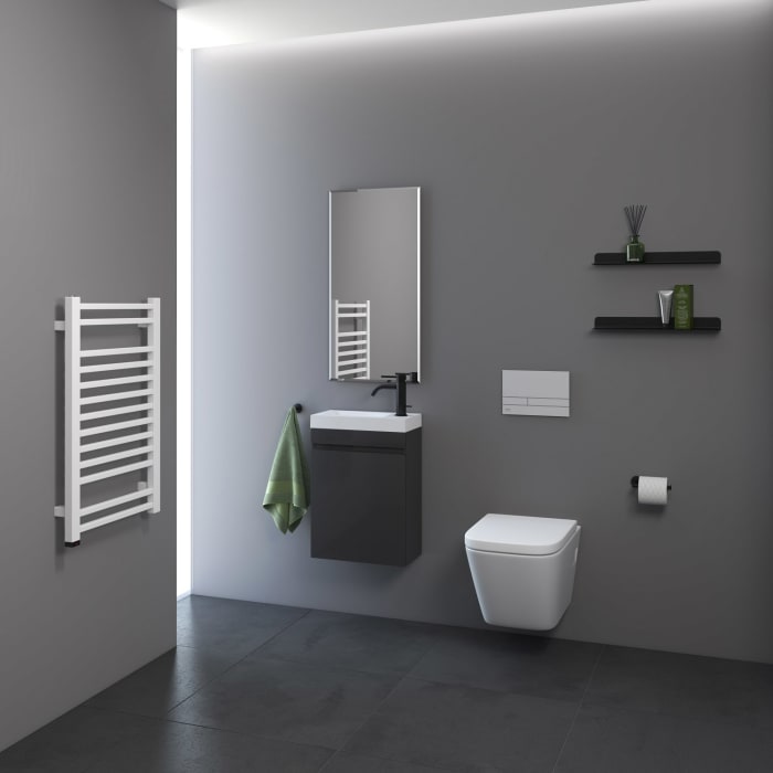 Kronenbach Cube E Elektro-Badheizkörper 50 x 76 cm  Heizpatrone links