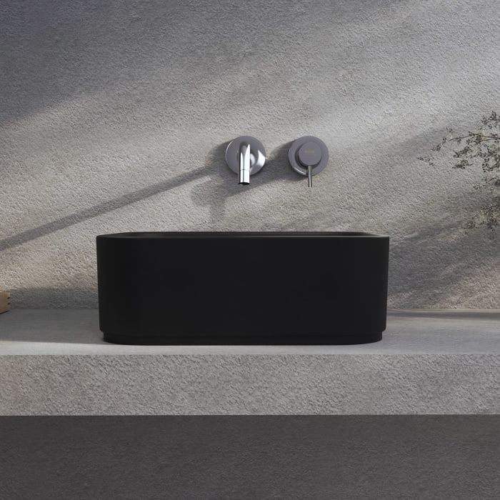 Kronenbach Cube Black Edition Aufsatzwaschtisch 38,5 x 38,5 cm