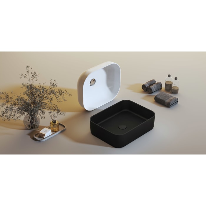 Kronenbach Cube Black Edition Aufsatzwaschtisch 50 x 38,5 cm