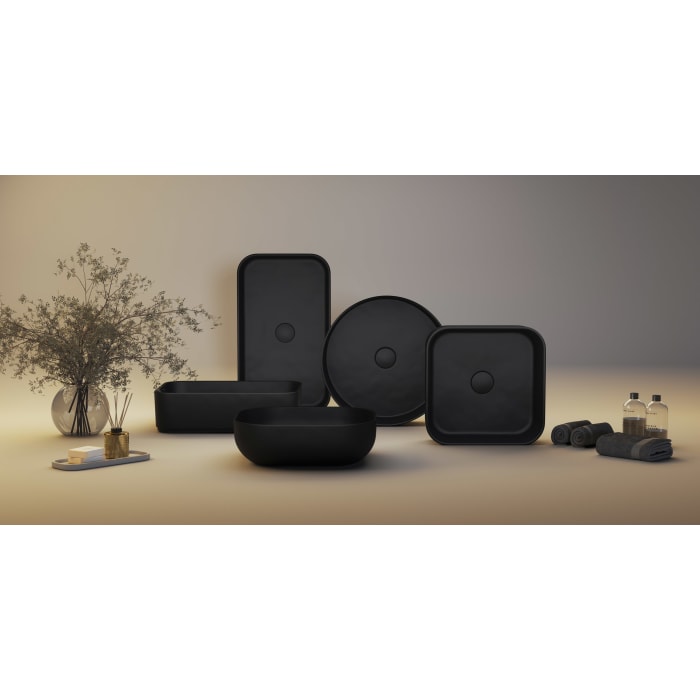 Kronenbach Cube Black Edition Aufsatzwaschtisch 38,5 x 38,5 cm