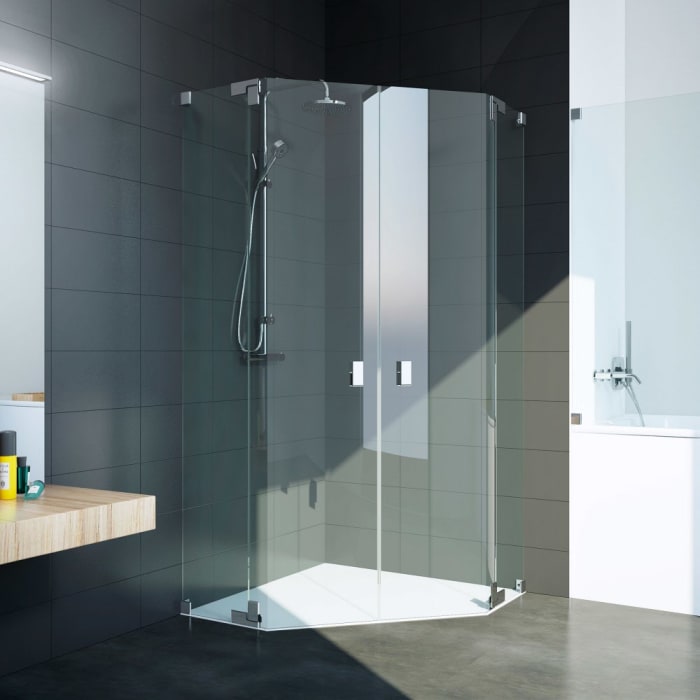 Kronenbach Cube Fünfeckdusche bis 100 cm 4-teilig