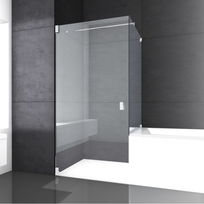 Kronenbach Cube Drehtür bis 100 cm mit Badewannenseitenwand, mit Beschichtung