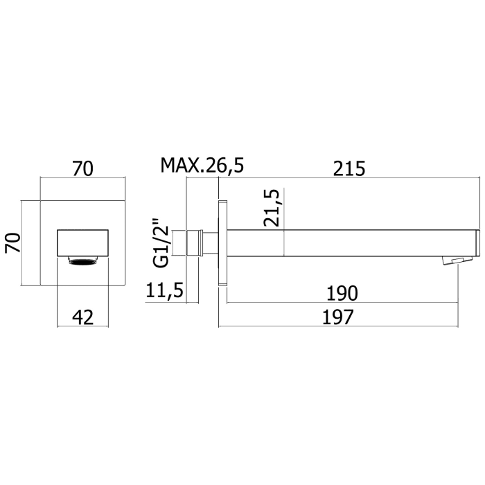 Kronenbach Slim Design 2.0 Wanneneinlauf 20,5 cm