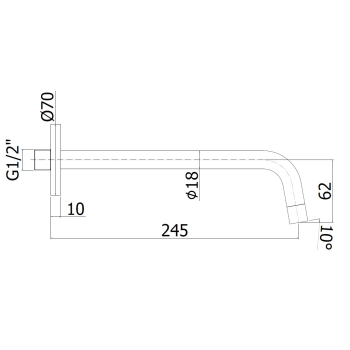 Kronenbach Lima 2.0 Black Wanneneinlauf Ausladung 24,5 cm