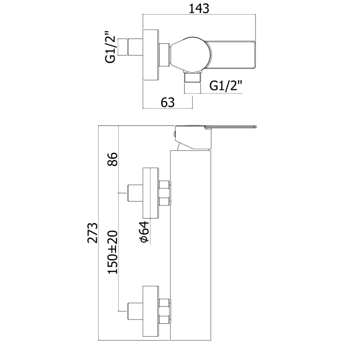 Kronenbach Omega 2.0 Aufputz-Brausearmatur