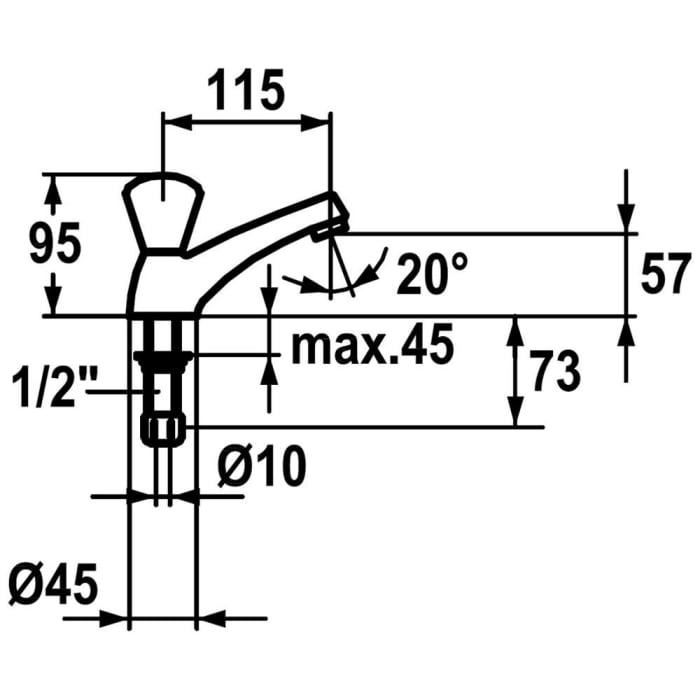 KWC Gastro Standventil für die Profiküche, Auslauf fest