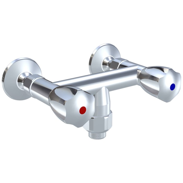 KWC Gastro Zweigriff-Spültisch-Wandbatterie mit Schlauchanschluss von unten für die Profiküche