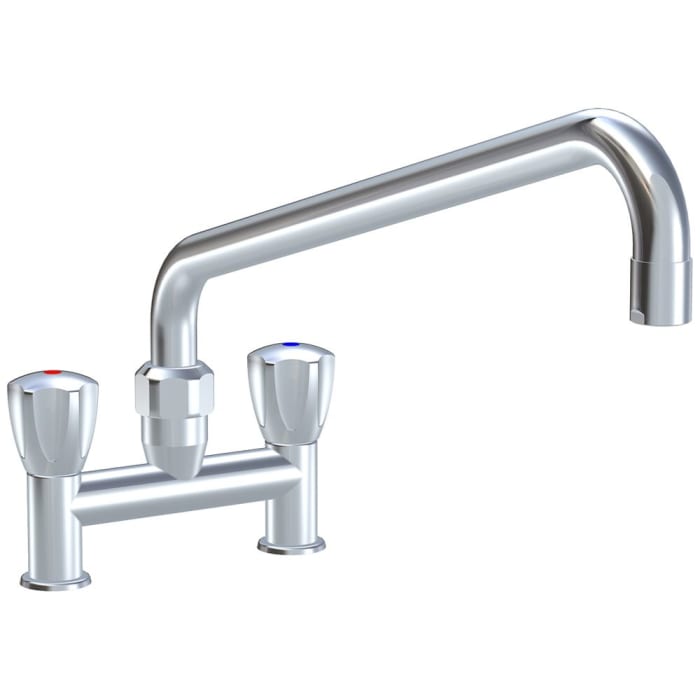 KWC Gastro Zweigriff-Spültisch-Brückenbatterie für die Profiküche, Höhe 30,5 cm