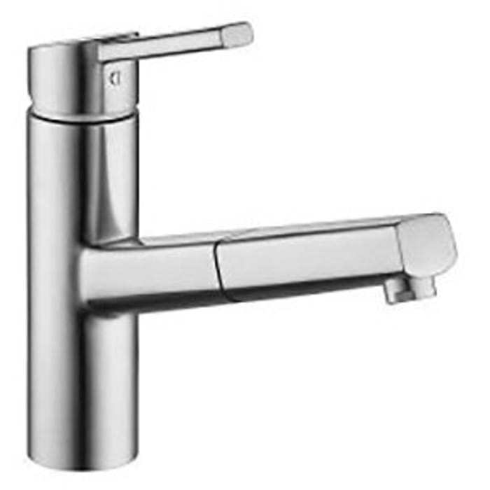 KWC LUNA-E Einhebel-Spültischbatterie mit Auszugbrause, Ausführung Edelstahl