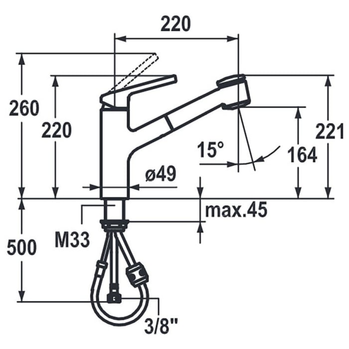 KWC LUNA-E Einhebel-Spültischbatterie mit Auszugbrause jetclean