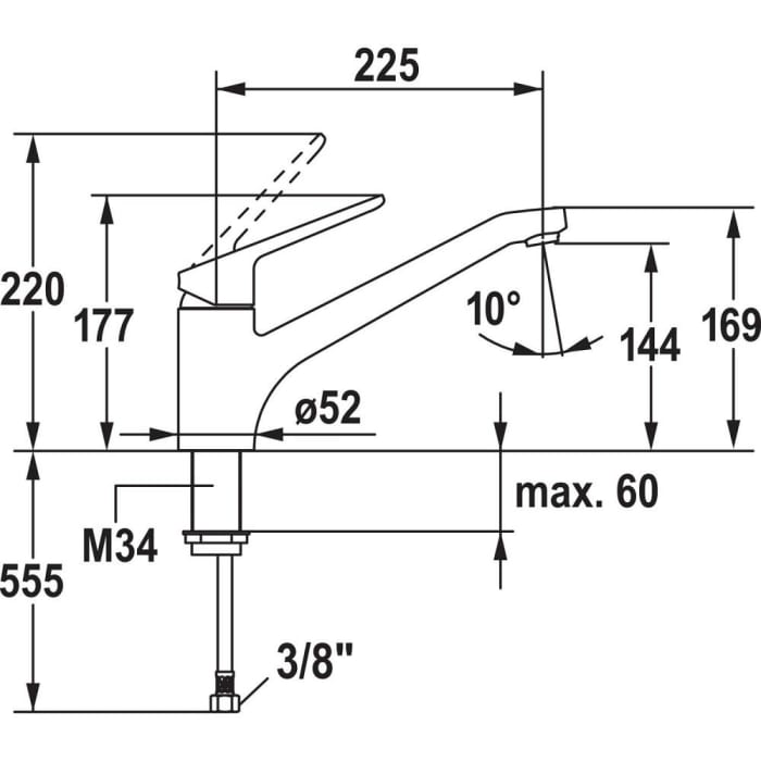 KWC ISLA Einhebel-Spültischbatterie, Vorfenstermontage