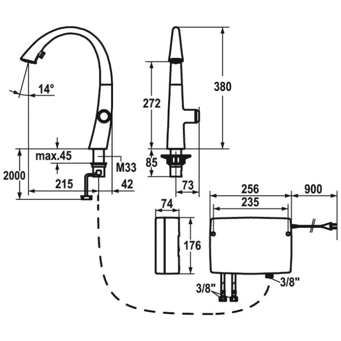 KWC ZOE touch light PRO Spültischbatterie
