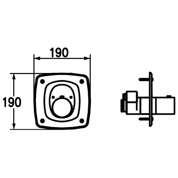 KWC IQUA Automatik-Thermostatarmatur Unterputz Dusche, Abgang unten