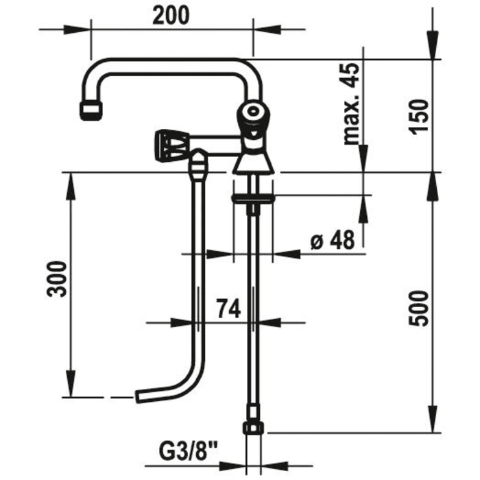 KWC Thekenarmatur Standventil