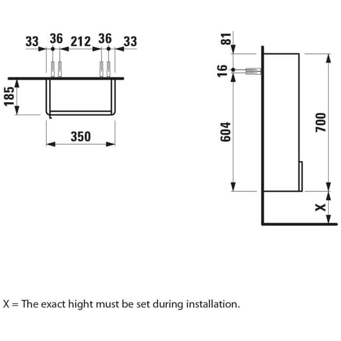 LAUFEN BASE Halbhochschrank 35 x 18,5 x 70 cm, Scharnier rechts mit Soft-Close