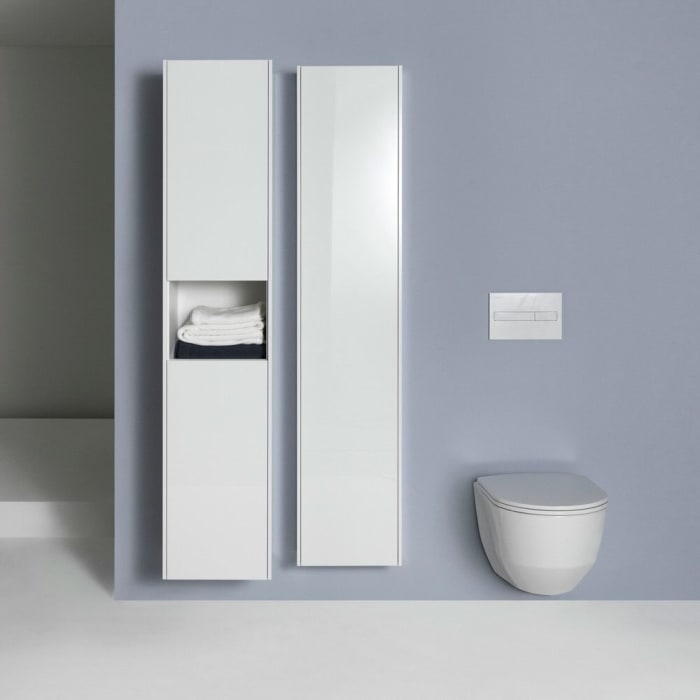 LAUFEN BASE Hochschrank 35 x 18,5 x 165 cm, Scharnier rechts mit Push & Pull-Funktion