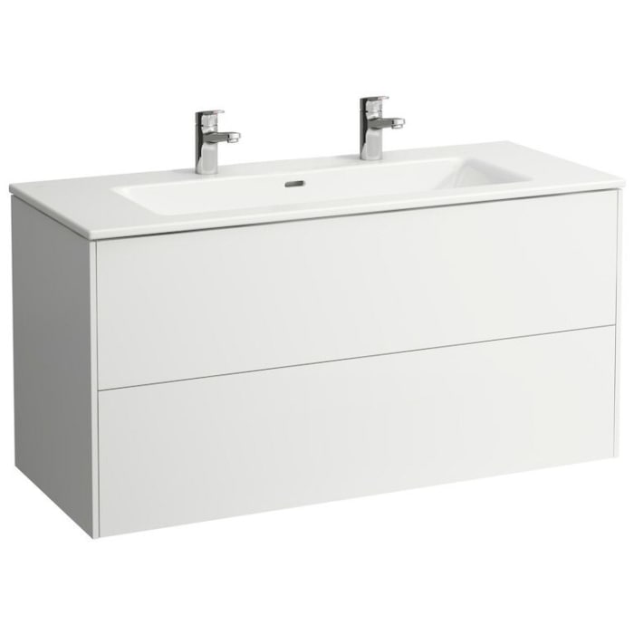LAUFEN PRO S Set Base Waschtischkombination 120 x 50 cm mit 2 Hahnlöchern