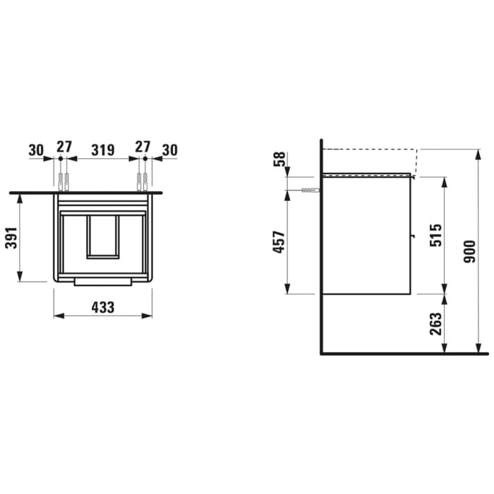 LAUFEN BASE für VAL Waschtischunterbau 43,5 x 39 cm