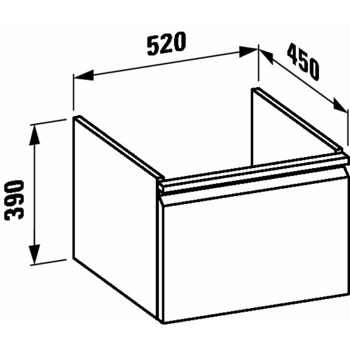 LAUFEN PRO Waschtischunterbau PRO A 52 cm mit 1 Auszug